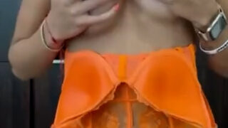 Ximena Saenz Nude Strip in Orange – Onlyfans video Hot